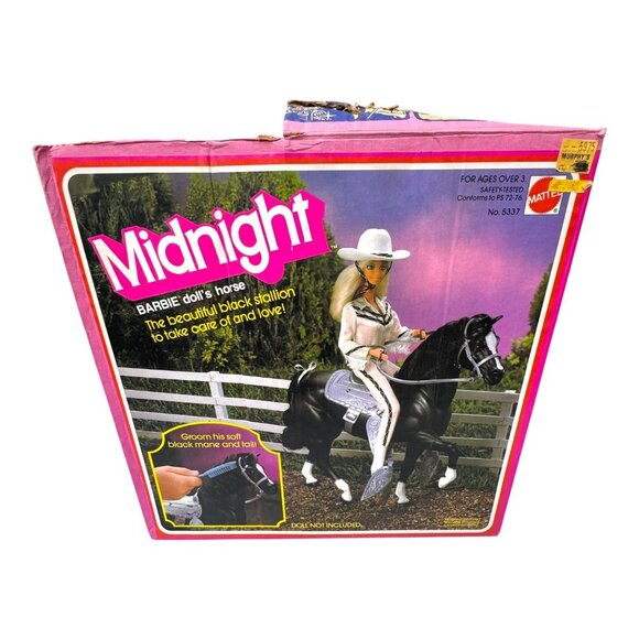 Vintage Midnight Barbie Horse Collectible Stallion Original Box Accessories READ - Picture 6 of 12